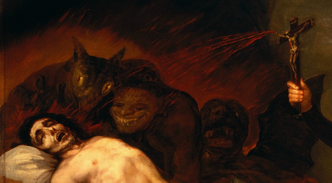“St.-Francis-Borgia-at-Death-Bed-of-an-Impenitent”-by-Francisco-Goya-Close-“